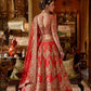 Vermillion Red Silk Bridal Lehenga Golden Paisley Zari Embroidery