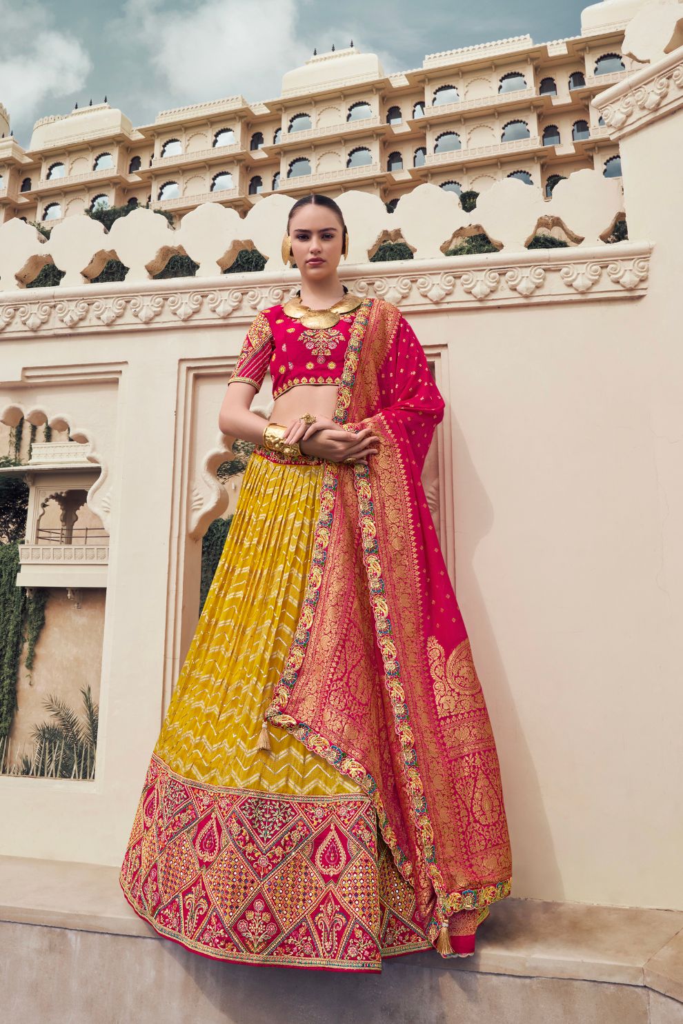 Kalamkari Banarasi Lehenga Choli Elegant Festive Wear