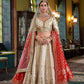 Ivory Silk Lehenga Set with Double Dupatta Intricate Embroidery Elegant